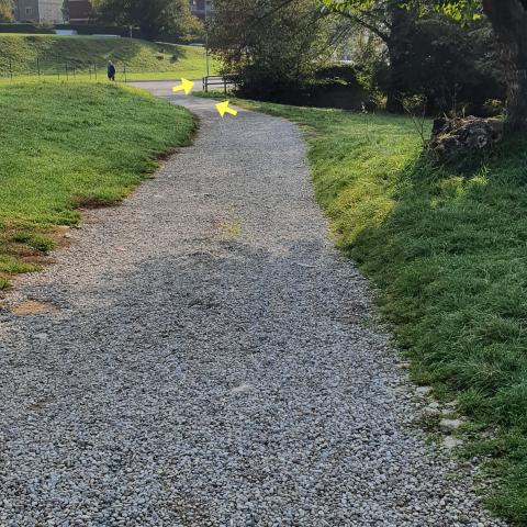 Foto nr. 1 lasciamo il Frutteto proseguendo verso destra sul tratto sterrato di Via Parri - © G.S. Marinelli, riproduzione vietata.