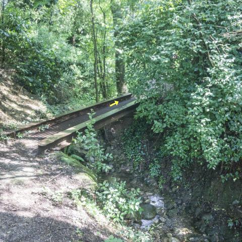 Foto nr. 9 attraversiamo il torrente su un ponte in metallo - © G.S. Marinelli, riproduzione vietata.