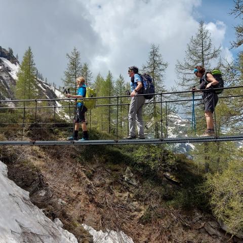 Ponte tibetano sul torrente Borleggia  - © G.S. Marinelli, riproduzione vietata.