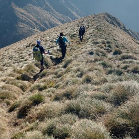 Discesa lungo la dorsale ovest di Alpe Agoredo  - © G.S. Marinelli, riproduzione vietata.